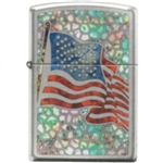 Zippo Lighter - American Flag Fuzion High Polished Chrome - 853743