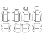 Ford Transit Wagon XLT Katzkin Leather Seat Upholstery (5th row split bench for 4 passengers), 2015, 2016, 2017, 2018, 2019, 2020, 2021, 2022