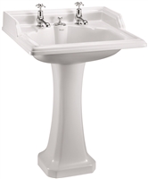 Burlington Classic 65cm Basin with Invisible Overflow and Pedestal