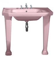 TRTC Churchill Pink 920mm Winged Console Basin with Ceramic Legs