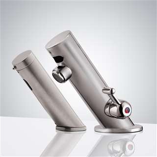 Vienna Brushed Nickel Commercial Sensor Faucet & Sensor Soap Dispenser