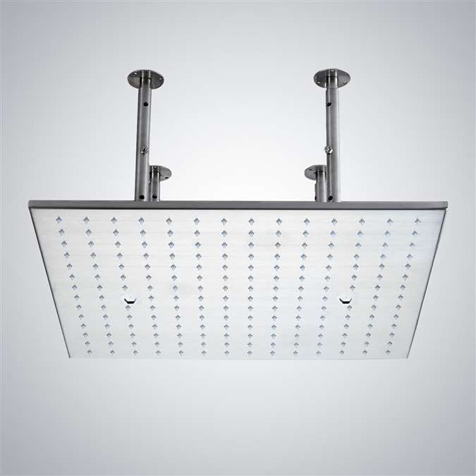 Modern Ceiling Mounted 20-inch Stainless Steel Water Saving Rain Shower Head In Chrome Finish