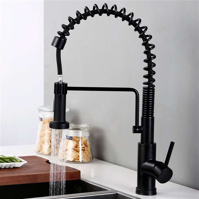 Melun Single Handle Kitchen Touch Faucet With Pull Down Sprayer in Matte Black