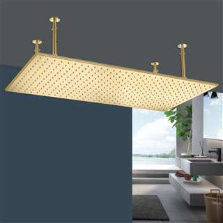 BathSelect Vicenza 20x40in Polished Gold Ceiling Mount Rainfall Shower Head