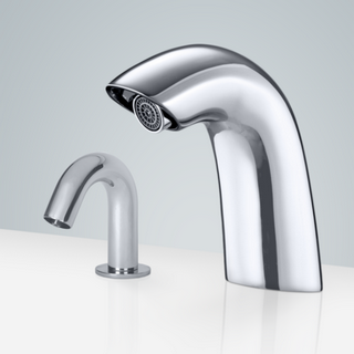 Toulouse Deck Mount Motion Sensor Faucet & Automatic Soap Dispenser For Restrooms In Chrome