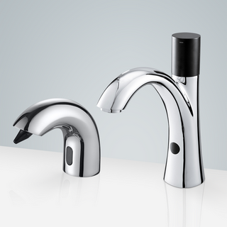 BathSelect Carpi High Quality Commercial Motion Sensor Faucet & Automatic Soap Dispenser for Restrooms in Chrome