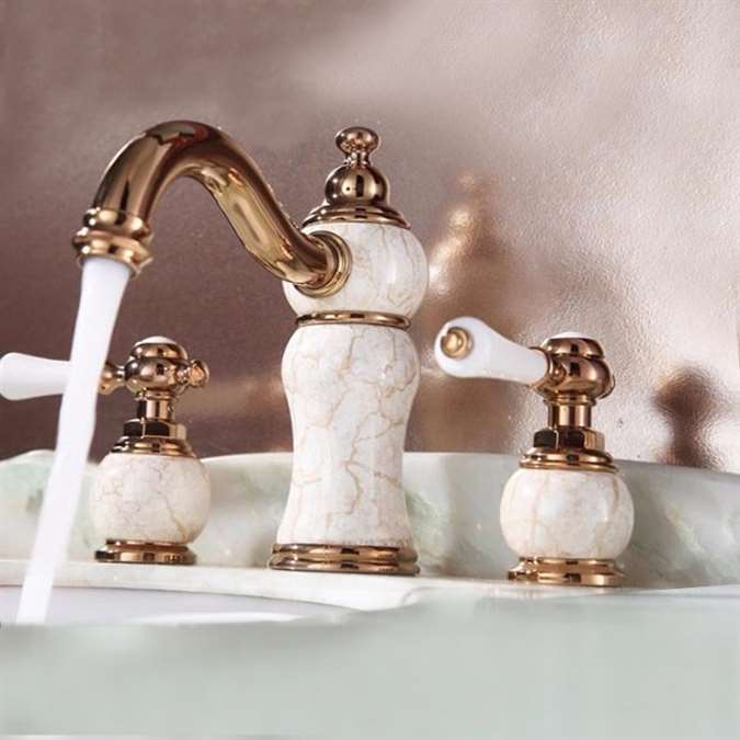 Villeurbanne Dual Handle Gold Sink Faucet