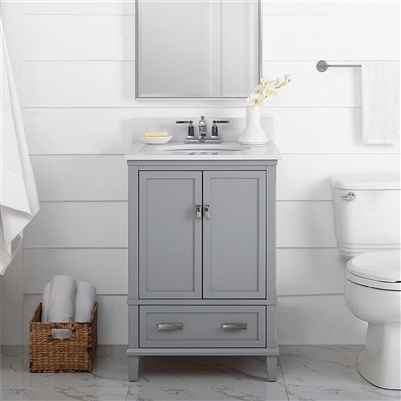 BathSelect Elegant Gray 24" Bathroom Vanity