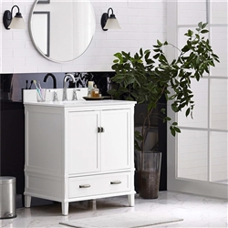 BathSelect Elegant White 30" Bathroom Vanity