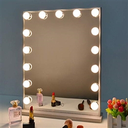 BathSelect Modern Beauty Make-Up Touch Control Mirror With 15 Bulbs-Cool/ Warm Light
