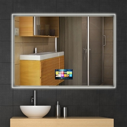 BathSelect Wall Mount Soft LED Light Smart Mirror With HD Television