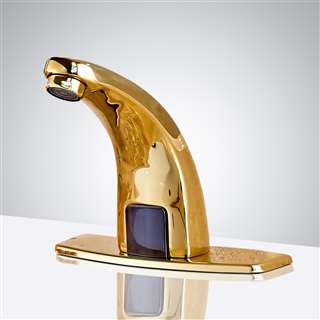 Gold hands free bathroom sink faucets sensor faucets for lavatory