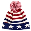 USA Winter Pom Pom Knit Hat