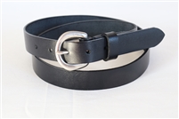 38" Black Full-Grain Leather Belt Plain