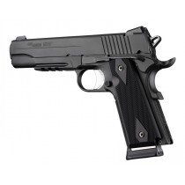 Hogue 1911 Government/Commander 9/32" Thick Grips Aluminum Checkered Matte Black Anodized