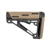 AR-15 / M16: OverMolded Collapsible Buttstock (Fits Commercial Buffer Tube) - FDE