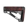 AR-15 / M16: OverMolded Collapsible Buttstock (Fits Commercial Buffer Tube) - Red Lava