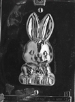 3D Cute Bunny Holding Basket Chocolate Mold front easter E417 animal rabbit