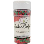 Red & Green Trees Edible Confetti - 2.6 Ounce