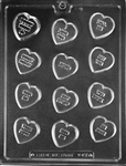 Candy Heart Sayings Chocolate Mold V157 Valentine