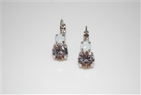 Mariana "Chloe" Round Drop Earrings from  On A Clear Day Collection with White Opal and Clear Crystals Rhodium Plated