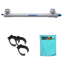 Aqua Ultraviolet Classic 40 Watt White 3/4" UV Sterilizer w/ Wiper, THREE Mounting Clips, & Towel Package