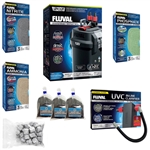 Fluval 207 Canister Filter w/ High Performance Media & UV Upgrade Package
