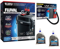 Fluval 307 Canister Filter w/ Fluval UVC In-Line Clarifier Package