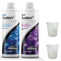 Seachem Fusion 1, Fusion 2, 1 liter & 2X Measuring Cups Package
