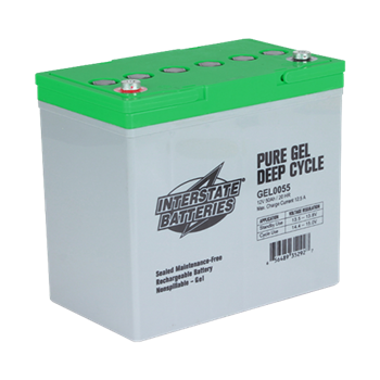 Interstate Batteries GEL0055 50Ah 12VDC Pure GEL Deep Cycle Battery w/ Insert Terminal