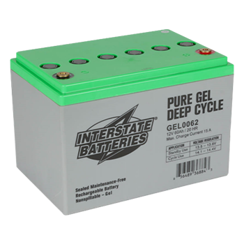 Interstate Batteries GEL0062 60Ah 12VDC Pure GEL Deep Cycle Battery w/ Insert Terminal