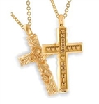 Sculpted Continuous Life™ Cross - 14K Yellow or White