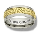 Wide Aspen Sculpted Band - 14K Yellow & White
