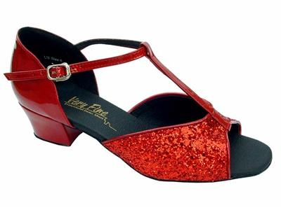 Style 801 Red Sparkle Cuban Heel - Women's Dance Shoes | Blue Moon Ballroom Dance Supply
