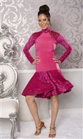 Style D211 Short Velvet Latin Dress - Women's Dancewear  | Blue Moon Ballroom Dance Supply