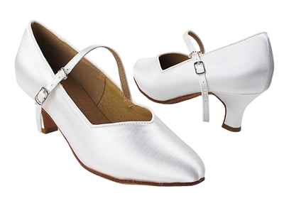 Style S9138 White Satin Dyeable - Ladies Dance Shoes | Blue Moon Ballroom Dance Supply