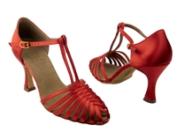 Style S9177 Coffee Red Satin - Ladies Dance Shoes | Blue Moon Ballroom Dance Supply