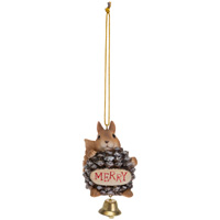 Merry Squirrel Ornament with Bell