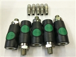 Prevost ESI 071251 Male High Flow Air Coupler 
(5) Coupler & (5) Plugs 1/4" MNPT