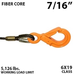 7/16 Inches Fiber Core Winch Line with Fixed Eye Self Locking Hook
