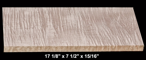 Curly Maple - 17 1/8" x 7 1/2" x 15/16" - $15.00