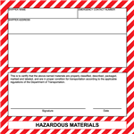 DOT Hazardous Materials Label