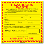 Hazardous Waste Self-Laminating Adhesive Vinyl Label