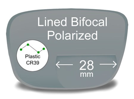 Lined Bifocal 28mm Plastic Polarized Prescription Eyeglass Lenses