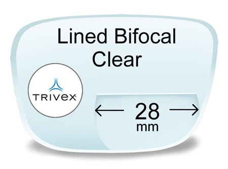 Lined Bifocal 28mm Trivex Prescription Eyeglass Lenses