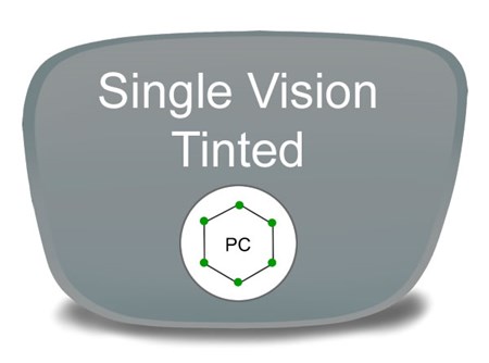 Single Vision Polycarbonate Tinted Prescription Eyeglass Lenses