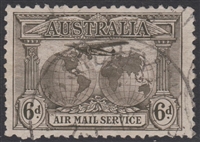 SG 139 Kingsford Smith AIR MAIL SERVICE Southern Cross Flight 1931 6d sepia