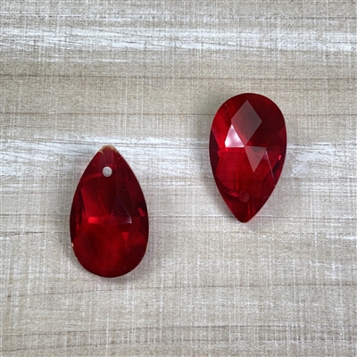 kelliesbeadboutique.com | Faceted Red Teardrop Glass Pendants